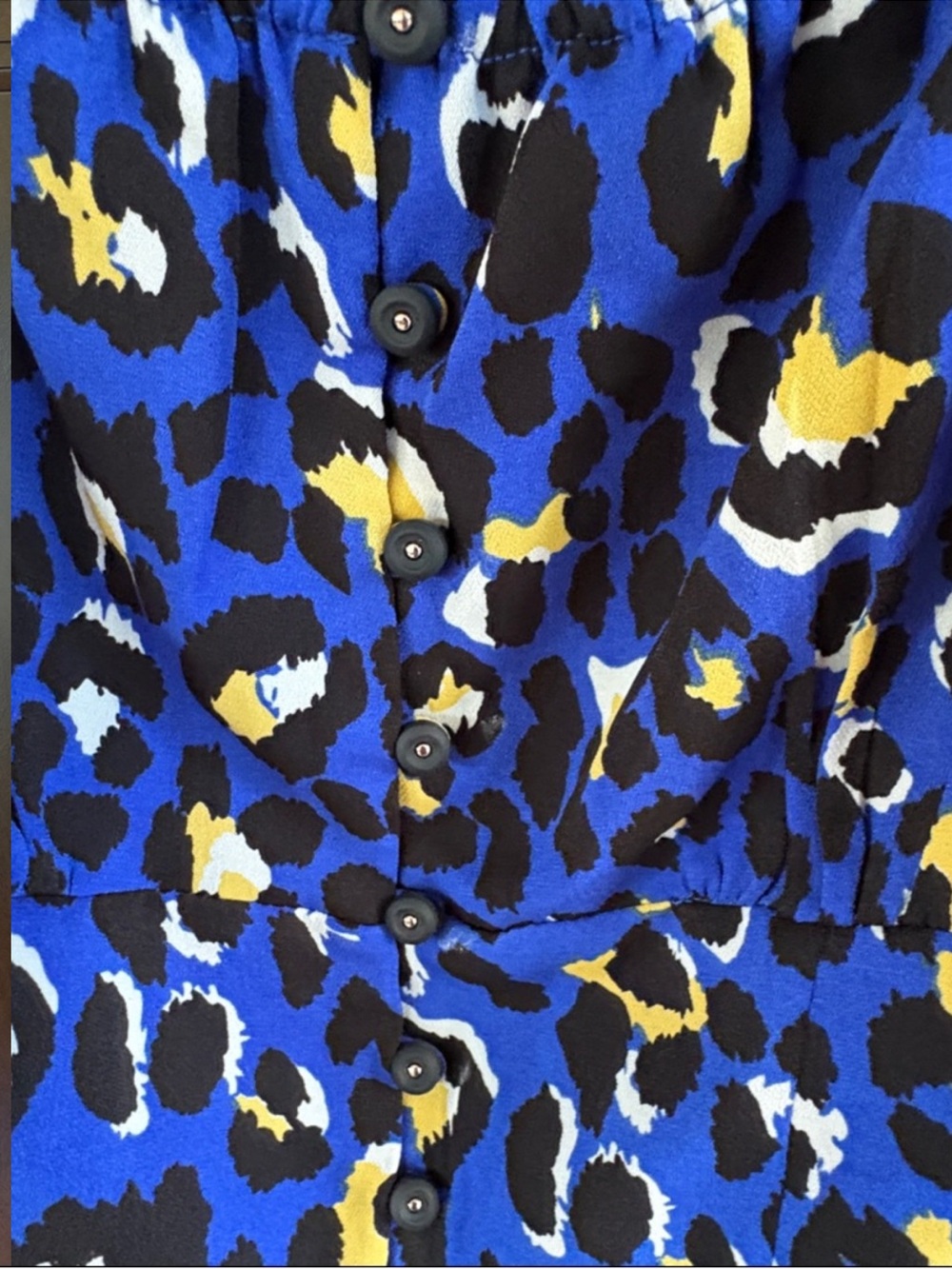 NWT RAHI Chloe Puff Shoulder Blue Animal Print Crop Top Size XS - Picture 5 of 13